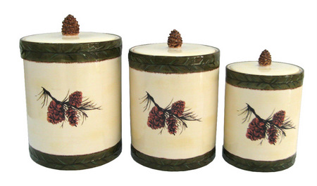 Pinecone 3 peice Canister Set